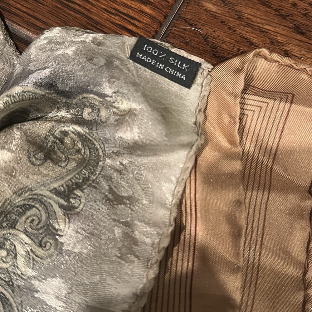 Multicolor Patterned Scarf 100% Silk - image 2